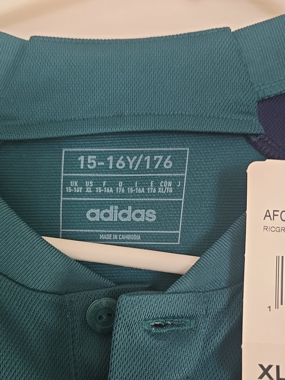 adidas Kids Arsenal Soccer Jersey Teal and Navy - Picture 3 of 10